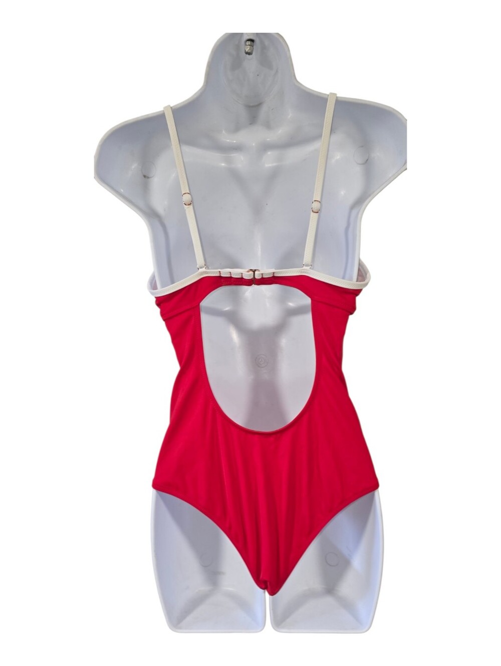 Shade & Shore Red Underwire One-Piece Swimsuit - 34C/ Small - Picture 4 of 4